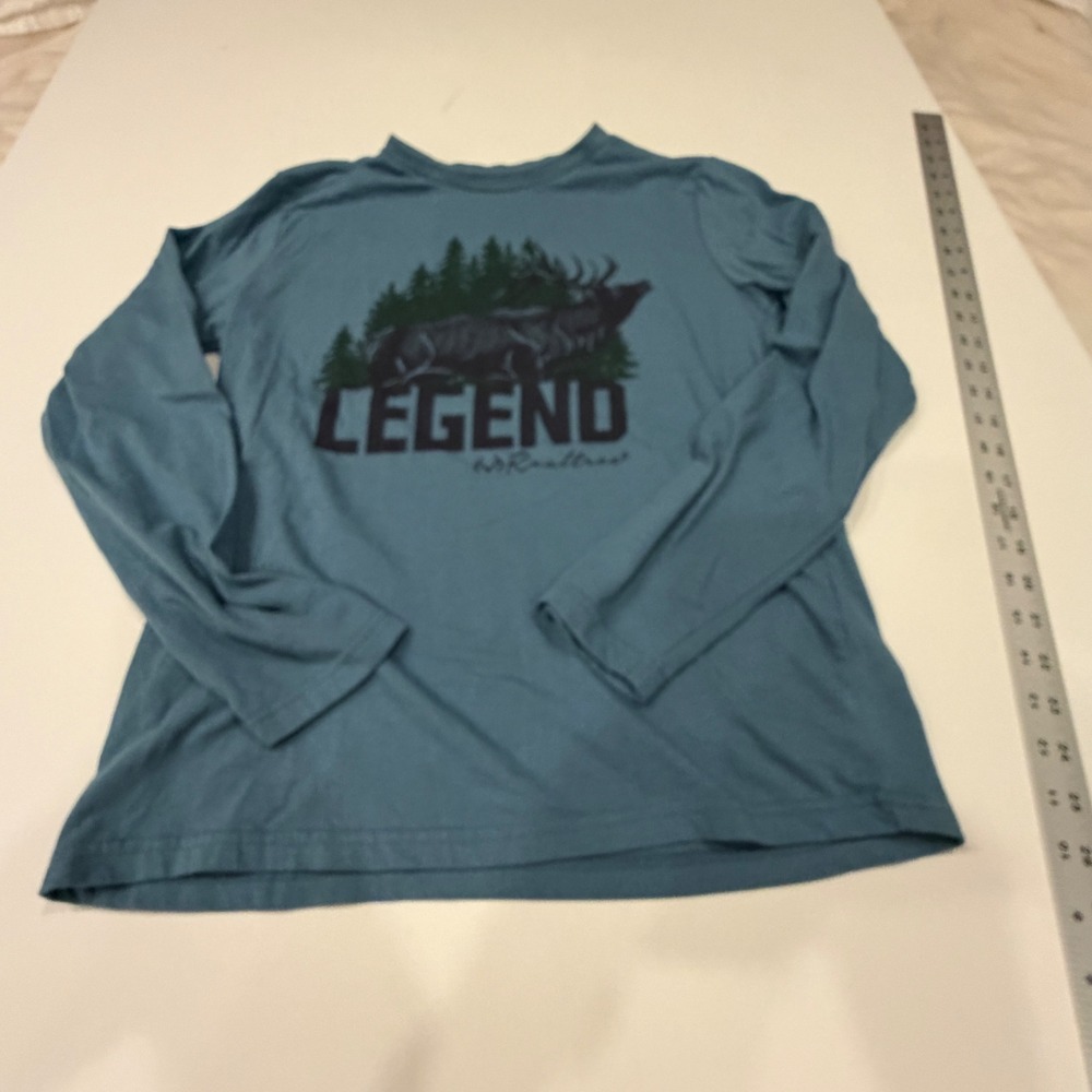 Realtree Legend Elk Graphic Long Sleeve Tee Blue Youth 14/16